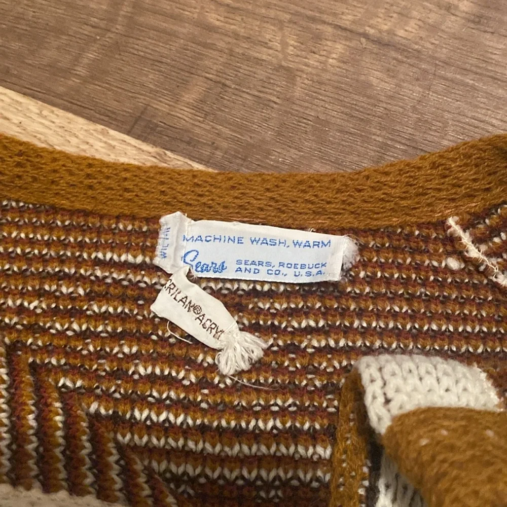 Vintage Sears Kachina Aztec Tribal Cape Poncho